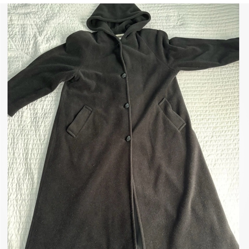 Vintage Kristen Blake Wool Blend Black Trench Coat